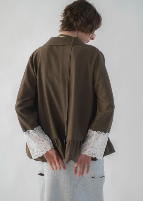 cuffs lace hem balloon frill JK
