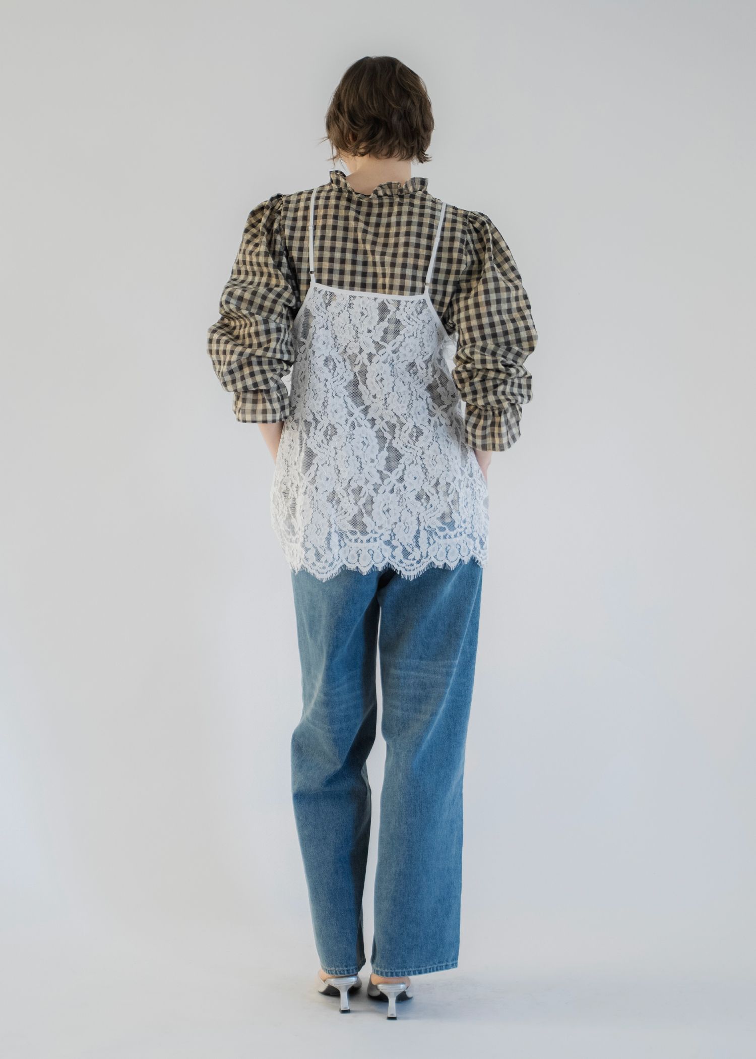 lace embellished hem straight denim PT