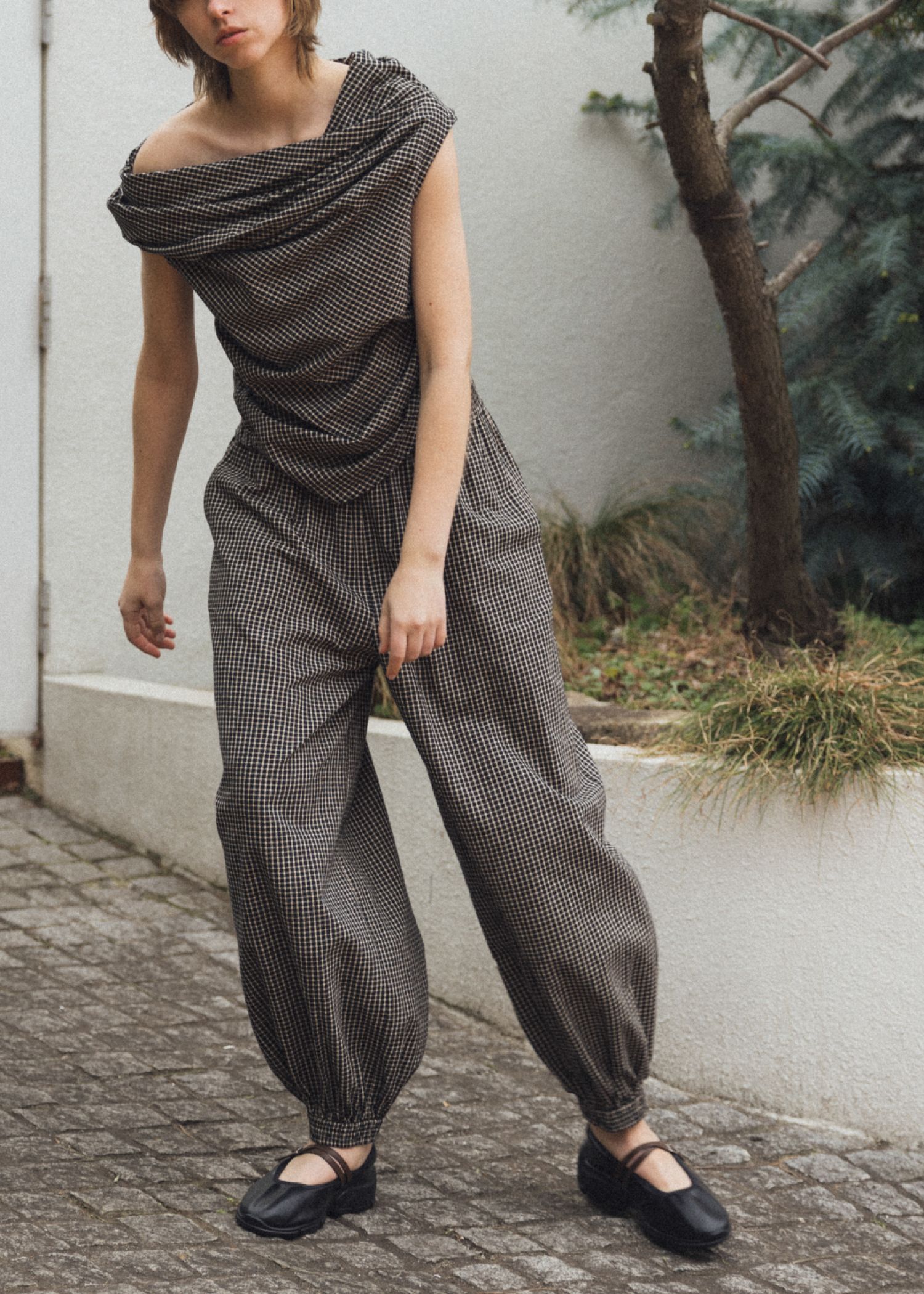 volume wide shirring check PT