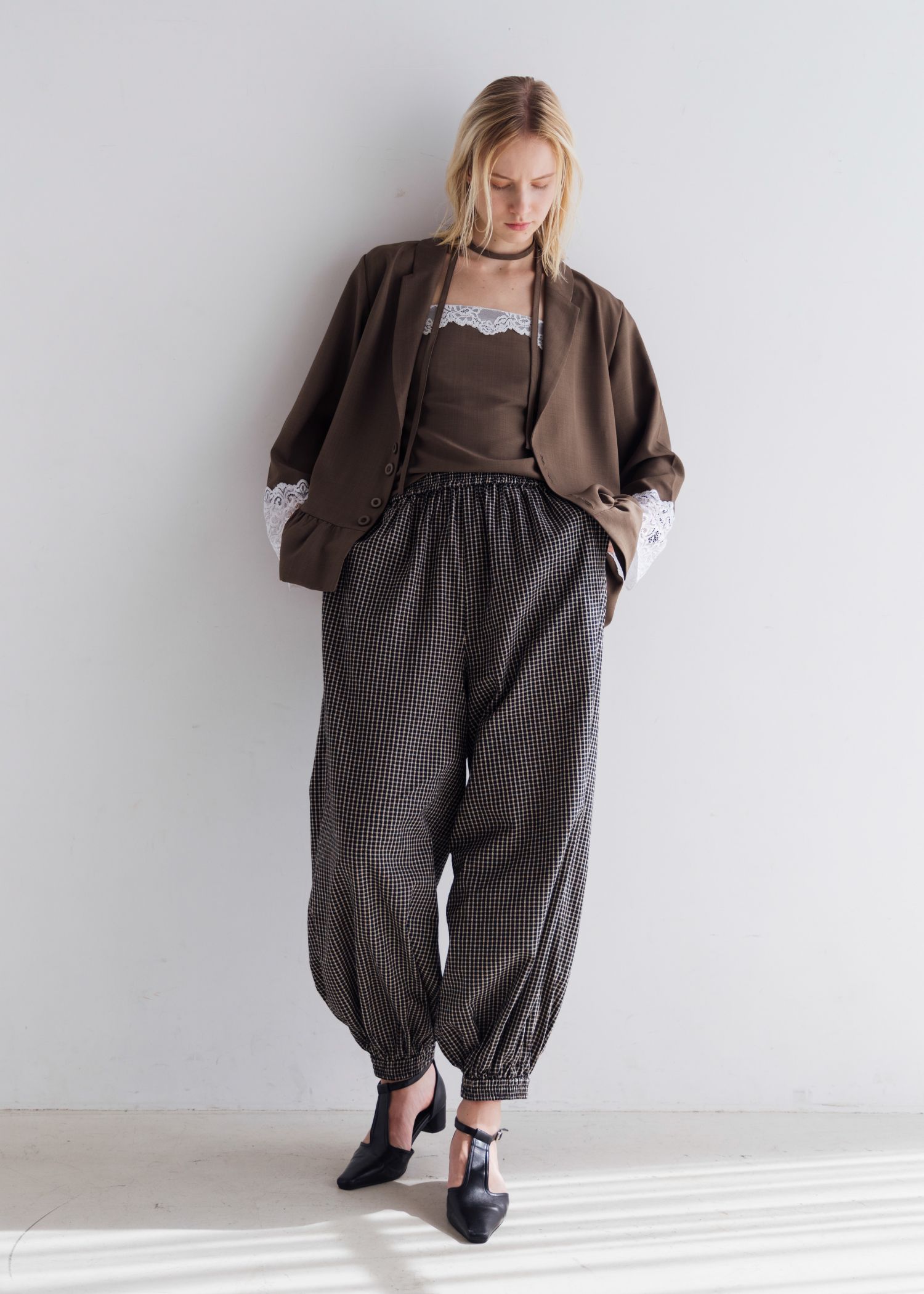 volume wide shirring check PT