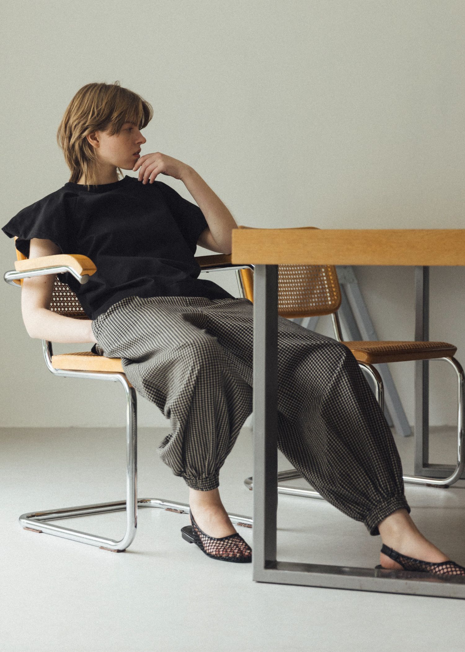 volume wide shirring check PT