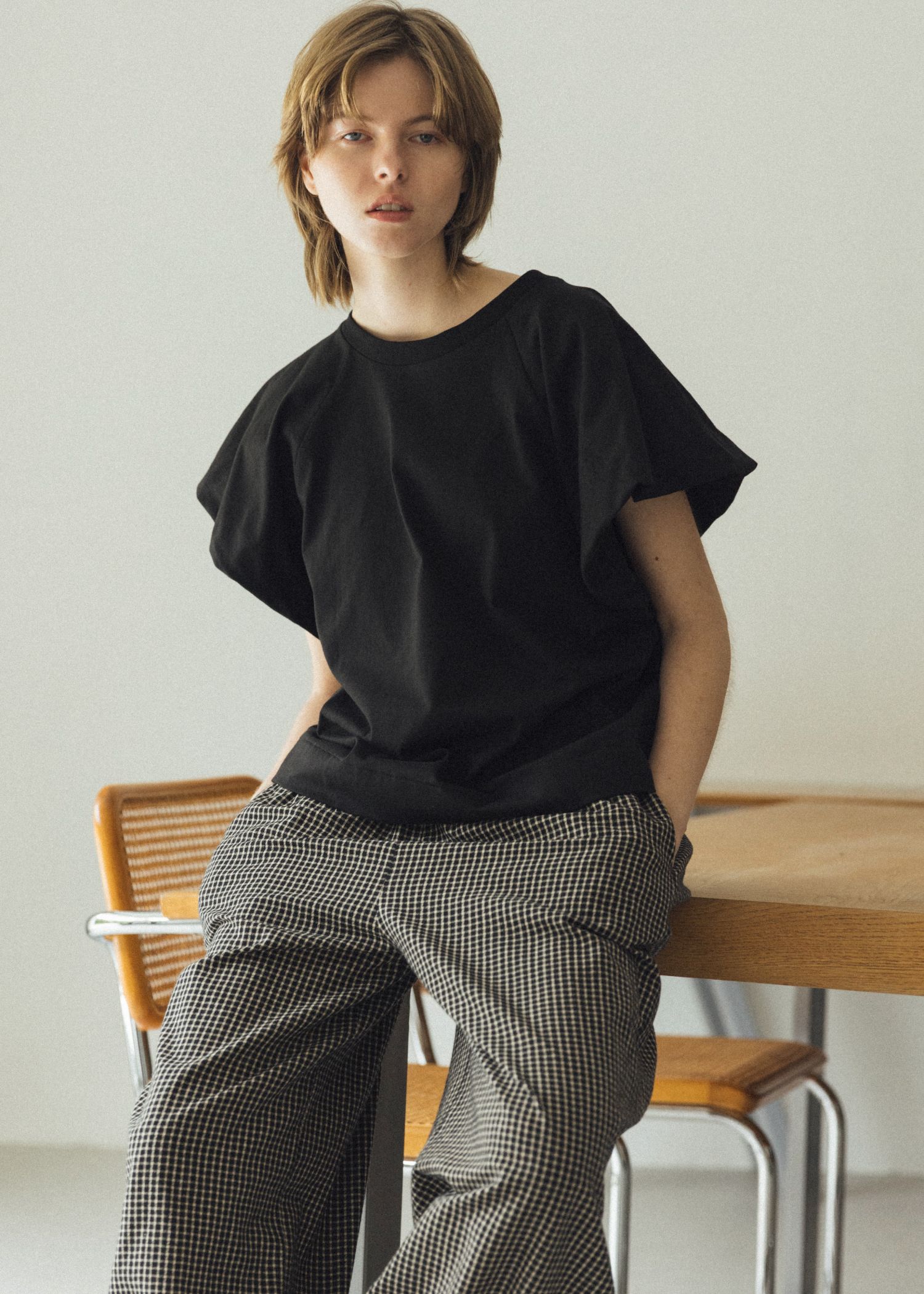 volume wide shirring check PT