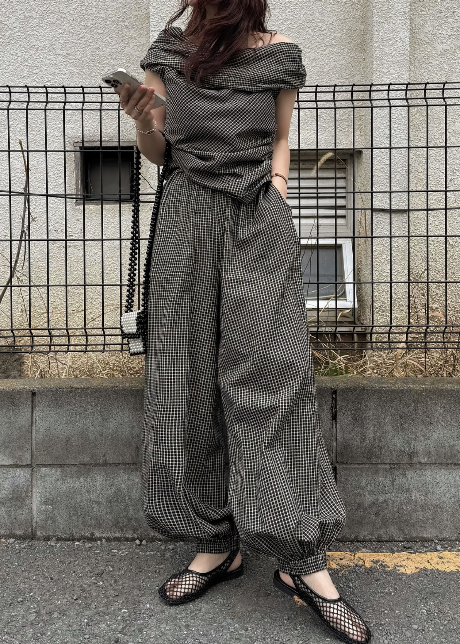 volume wide shirring check PT