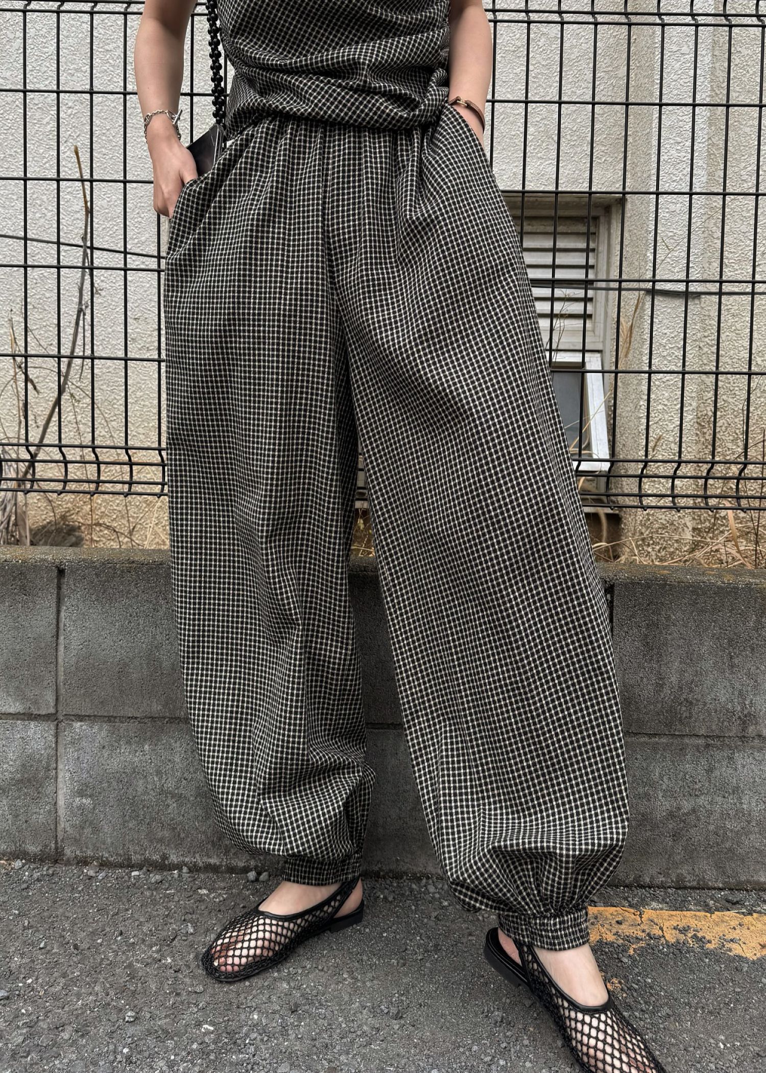 volume wide shirring check PT