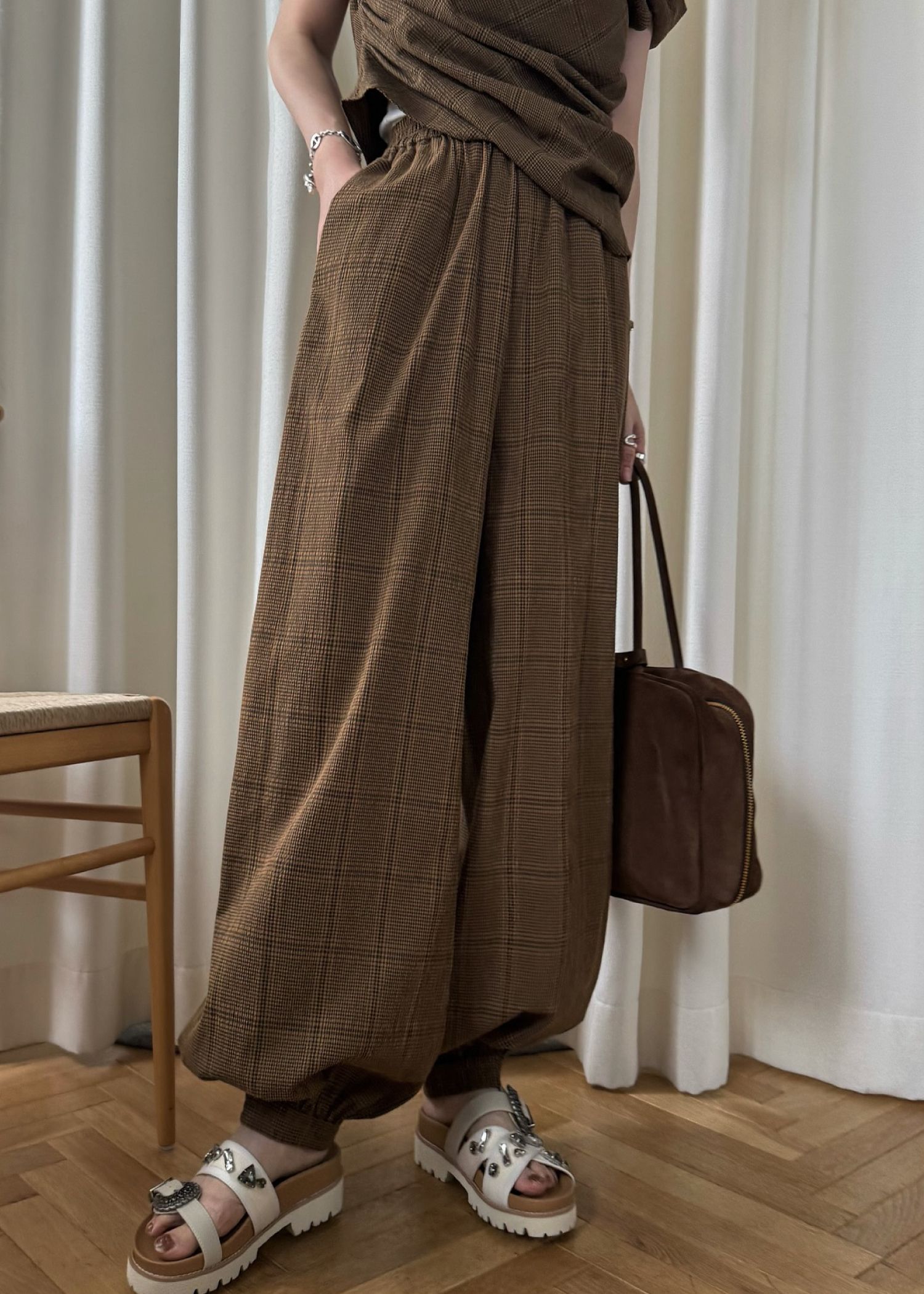 volume wide shirring check PT