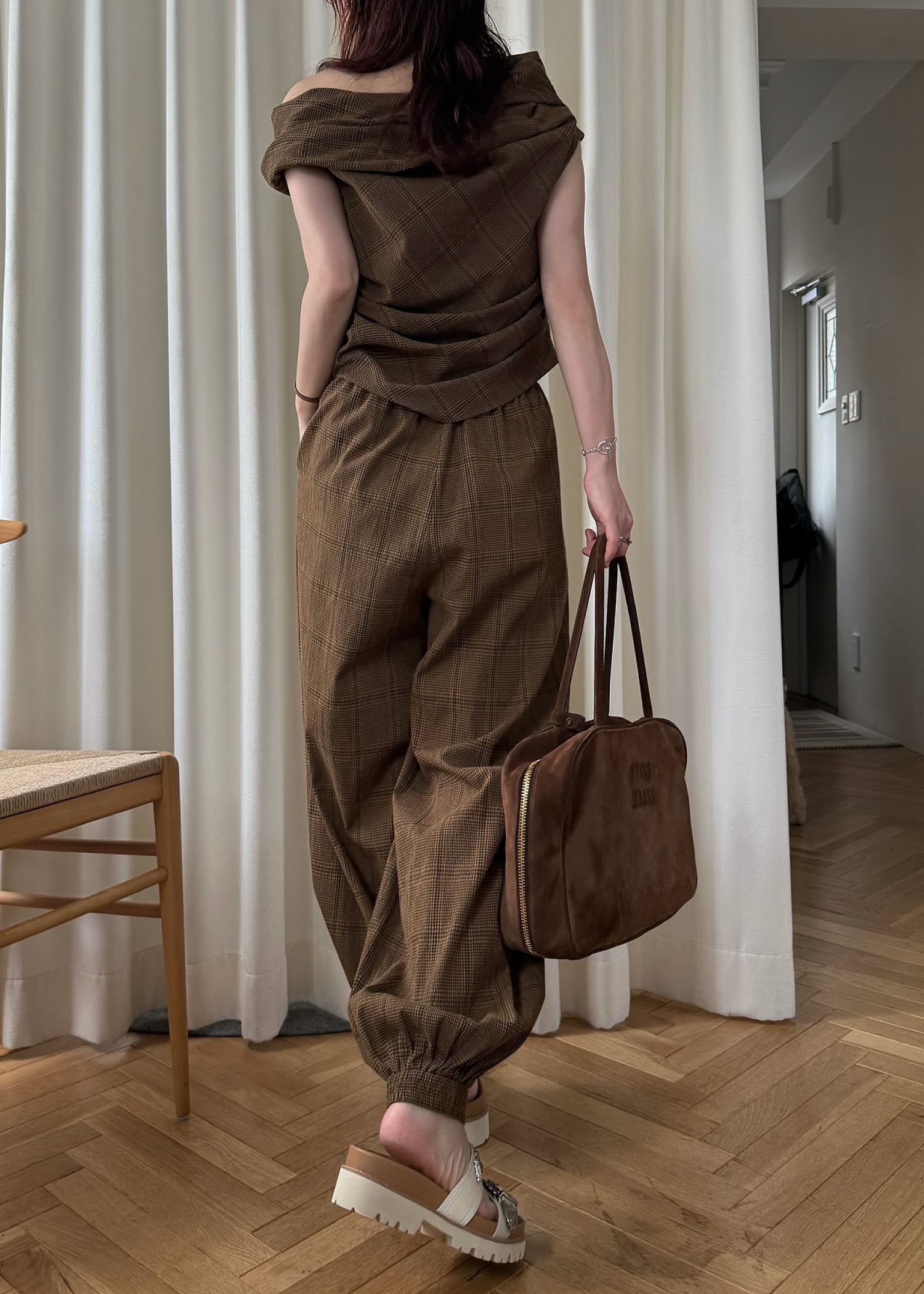 volume wide shirring check PT