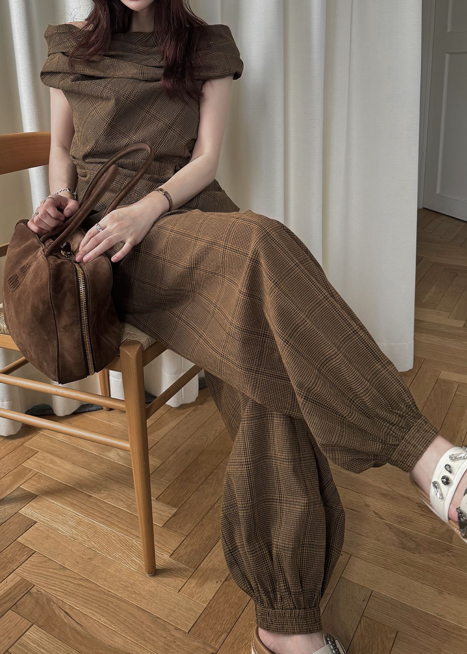 volume wide shirring check PT