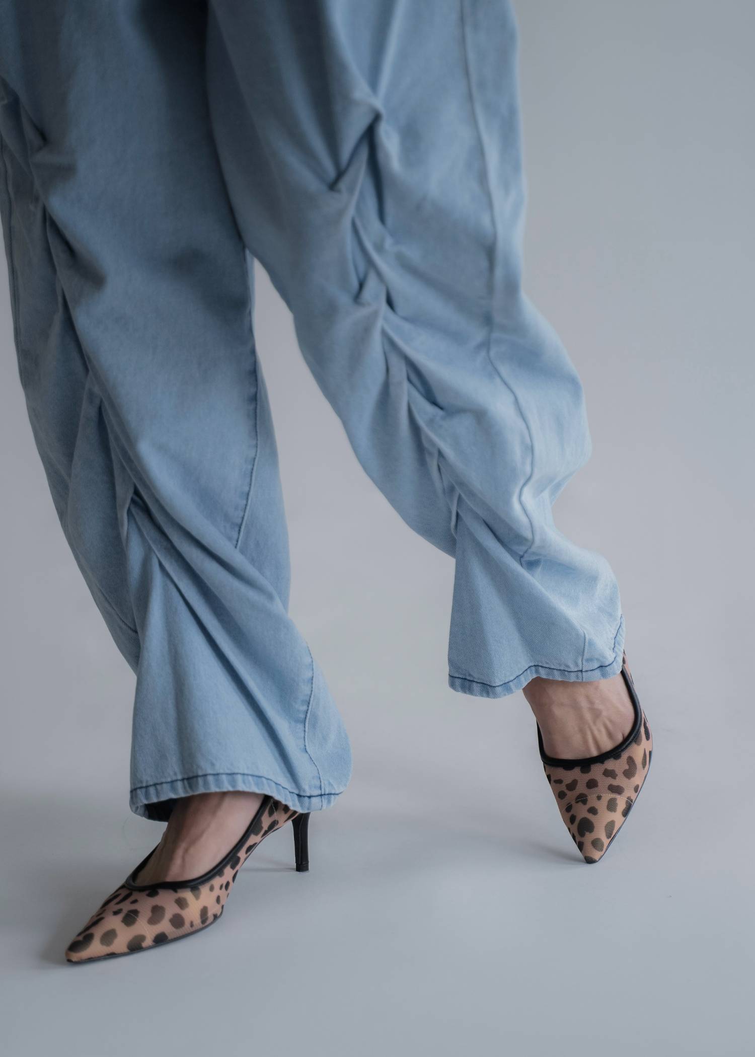 smocking design loose silhouette denim