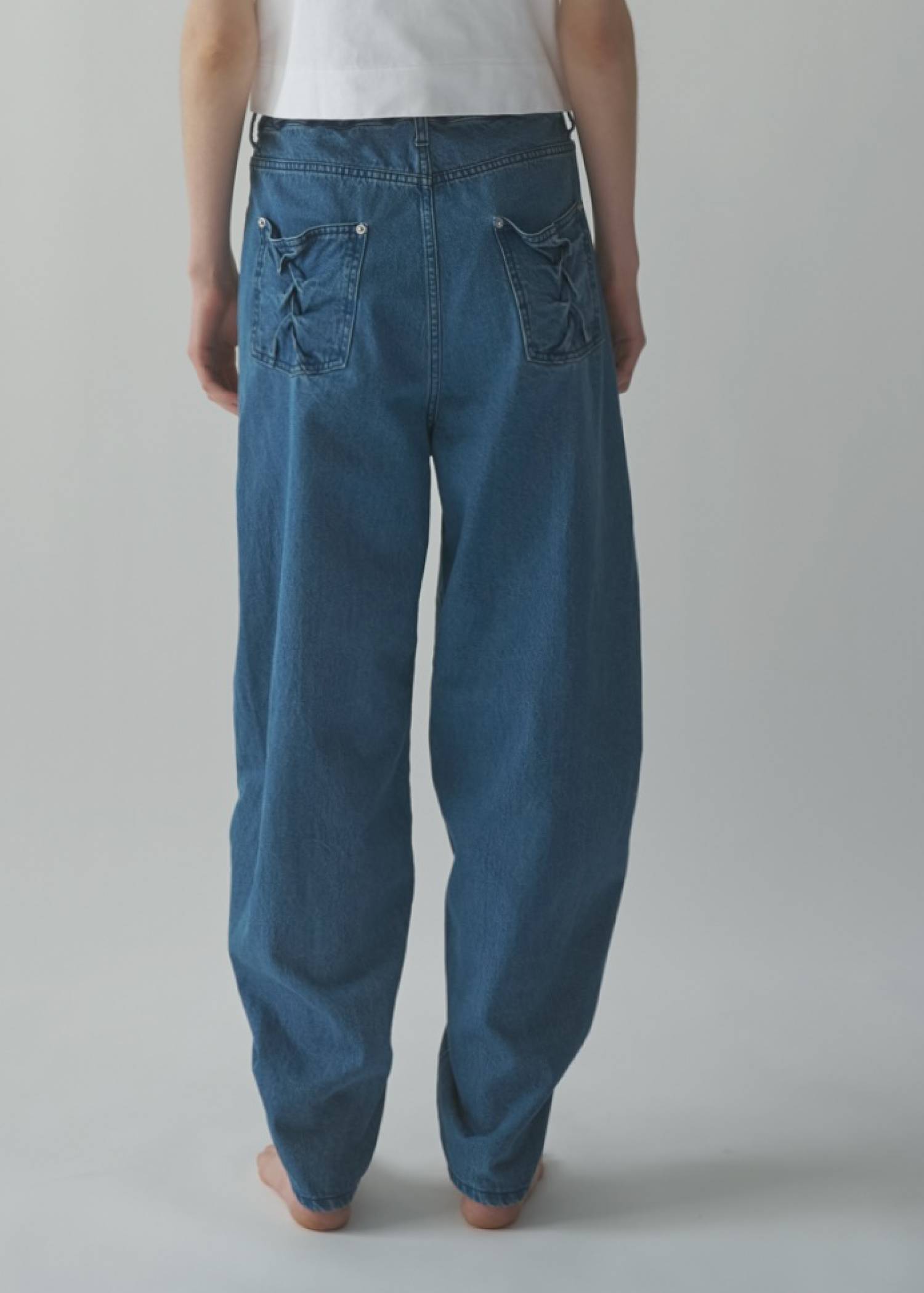 smocking design loose silhouette denim