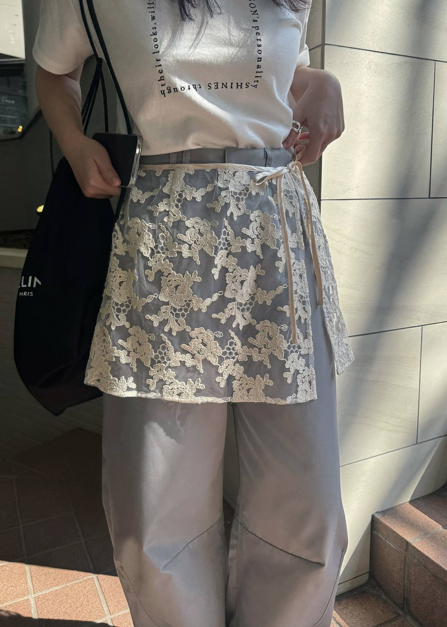 removable lace darts curve silhouette chino PT