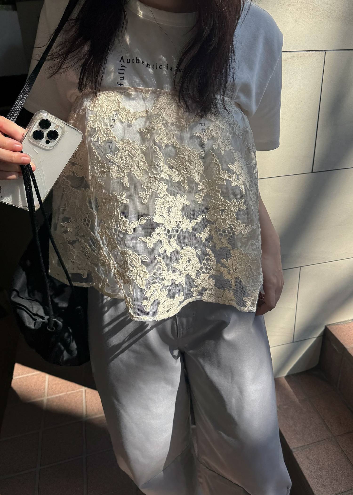 removable lace darts curve silhouette chino PT