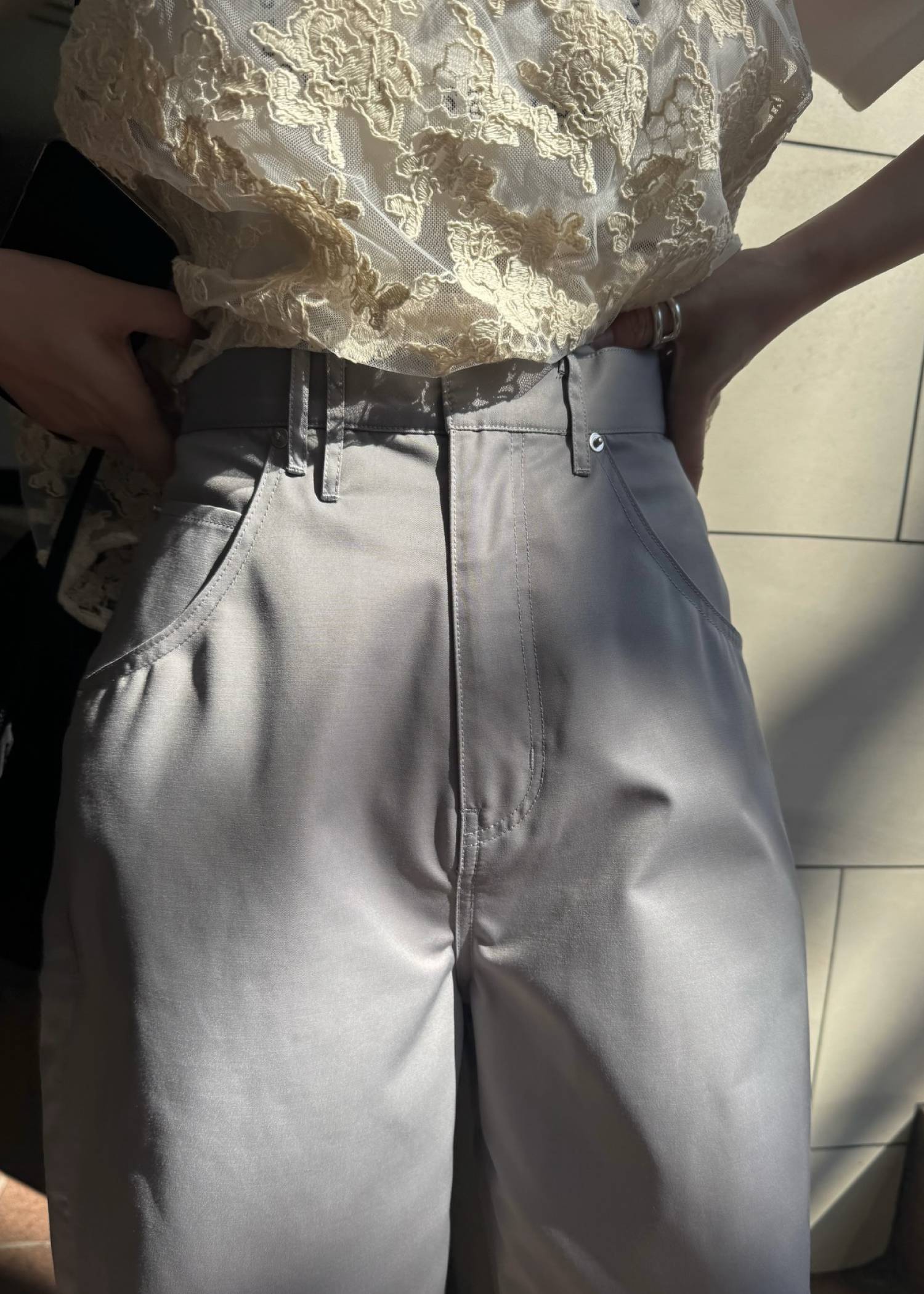 removable lace darts curve silhouette chino PT