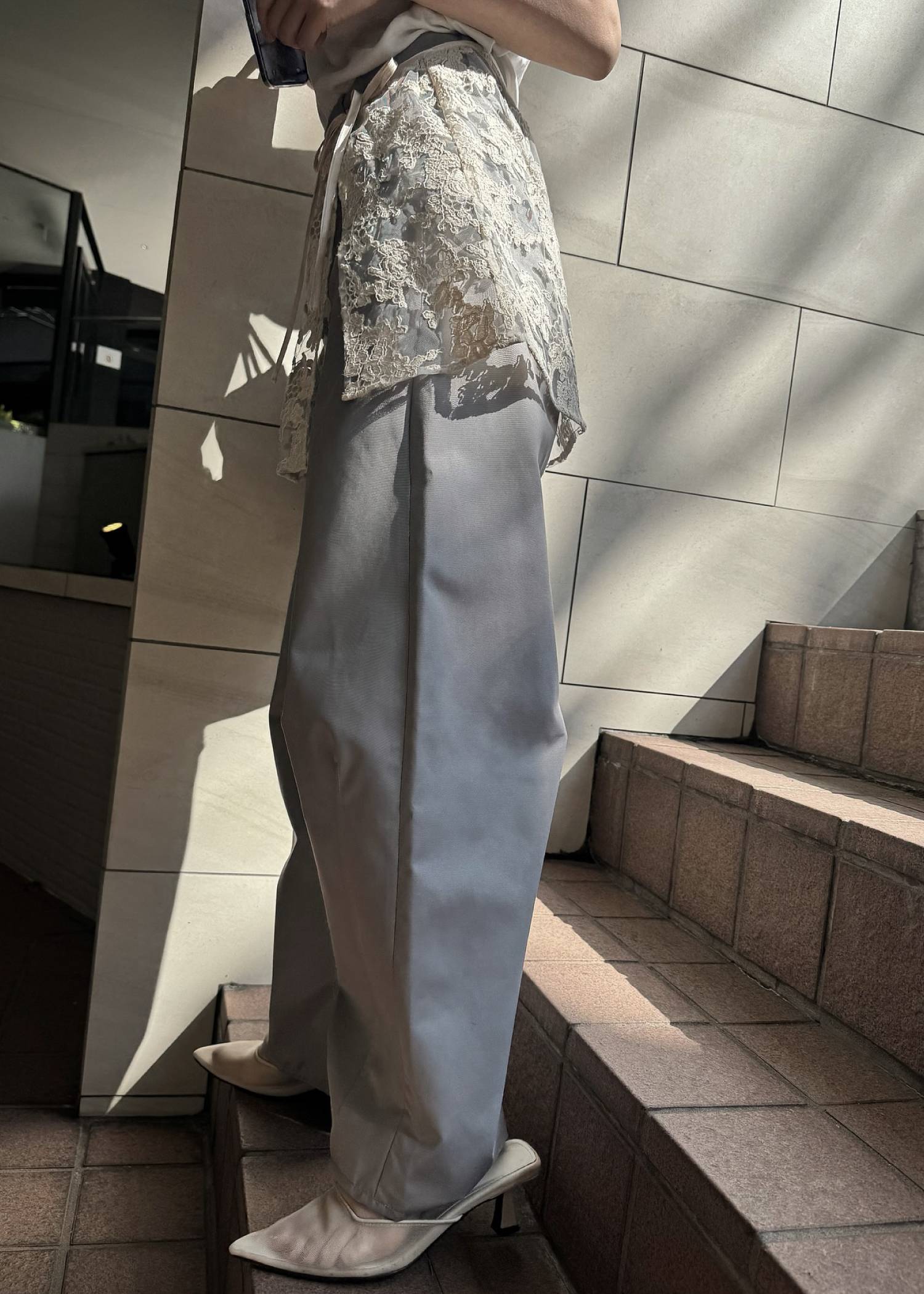 removable lace darts curve silhouette chino PT