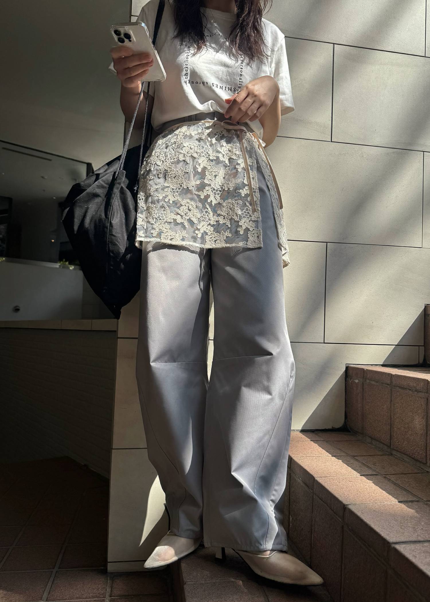 removable lace darts curve silhouette chino PT