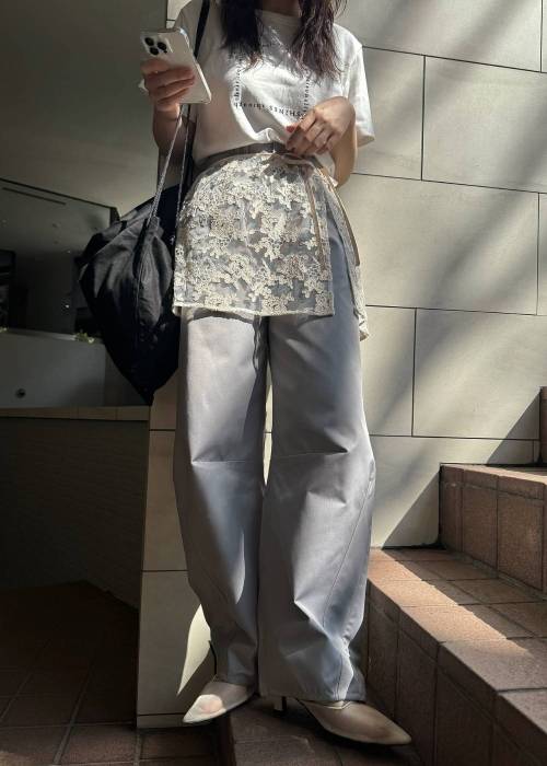 removable lace darts curve silhouette chino PT
