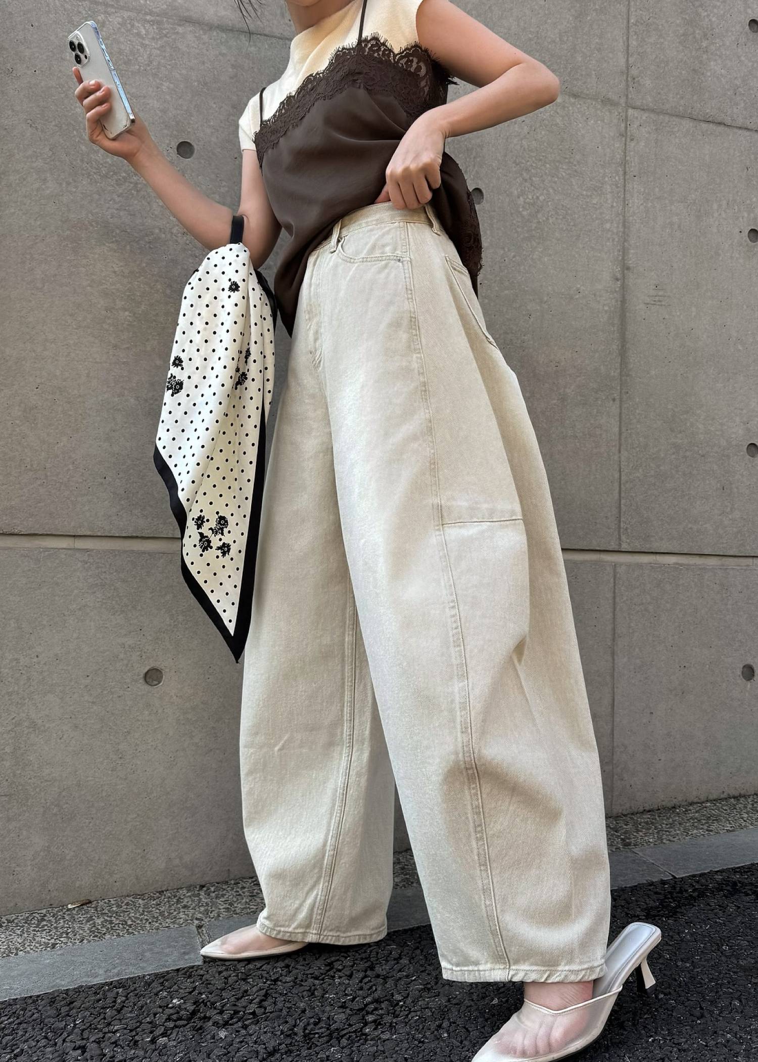 twill washed curve silhouette PT