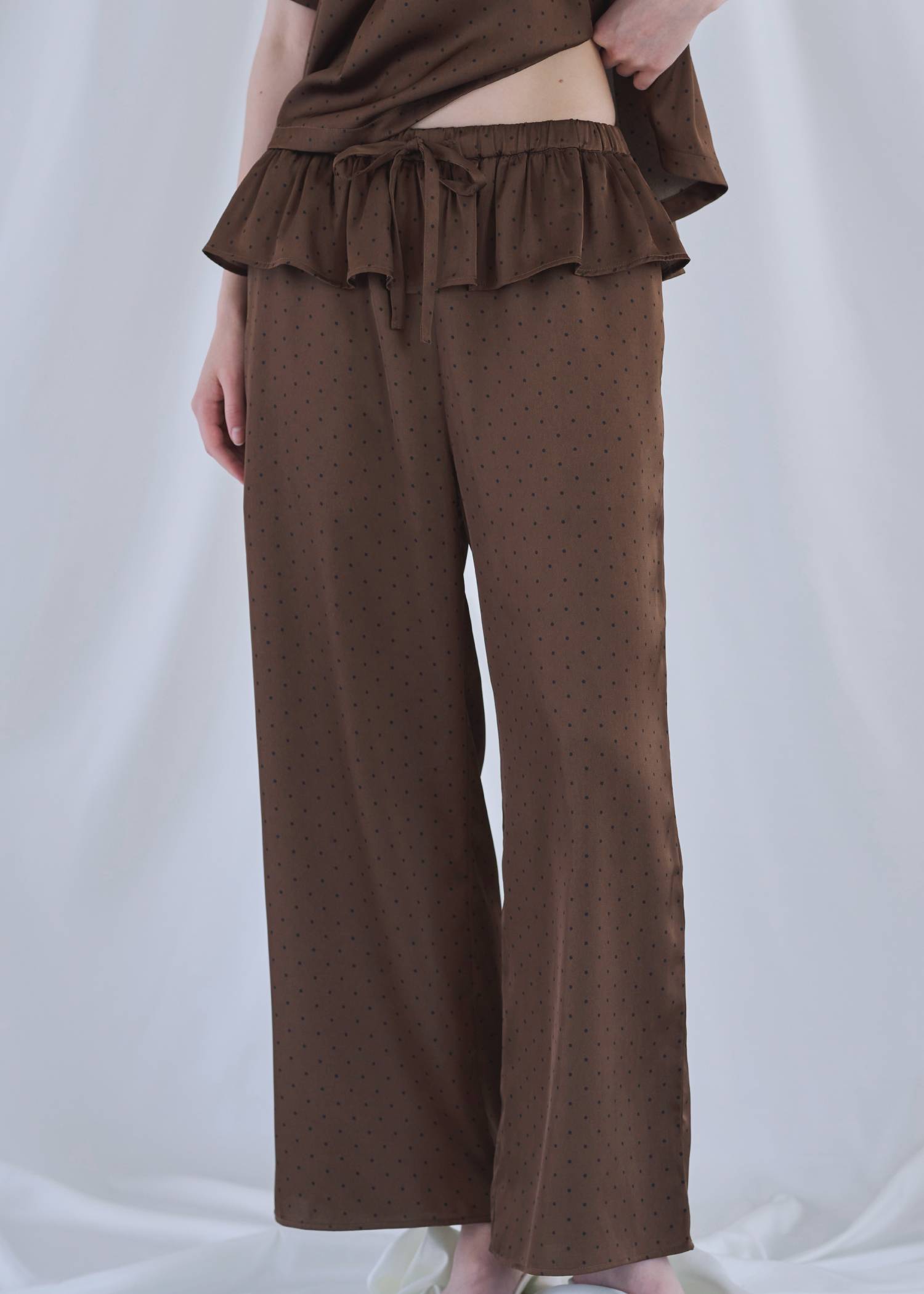 ruffle waist satin polka dot relax PT