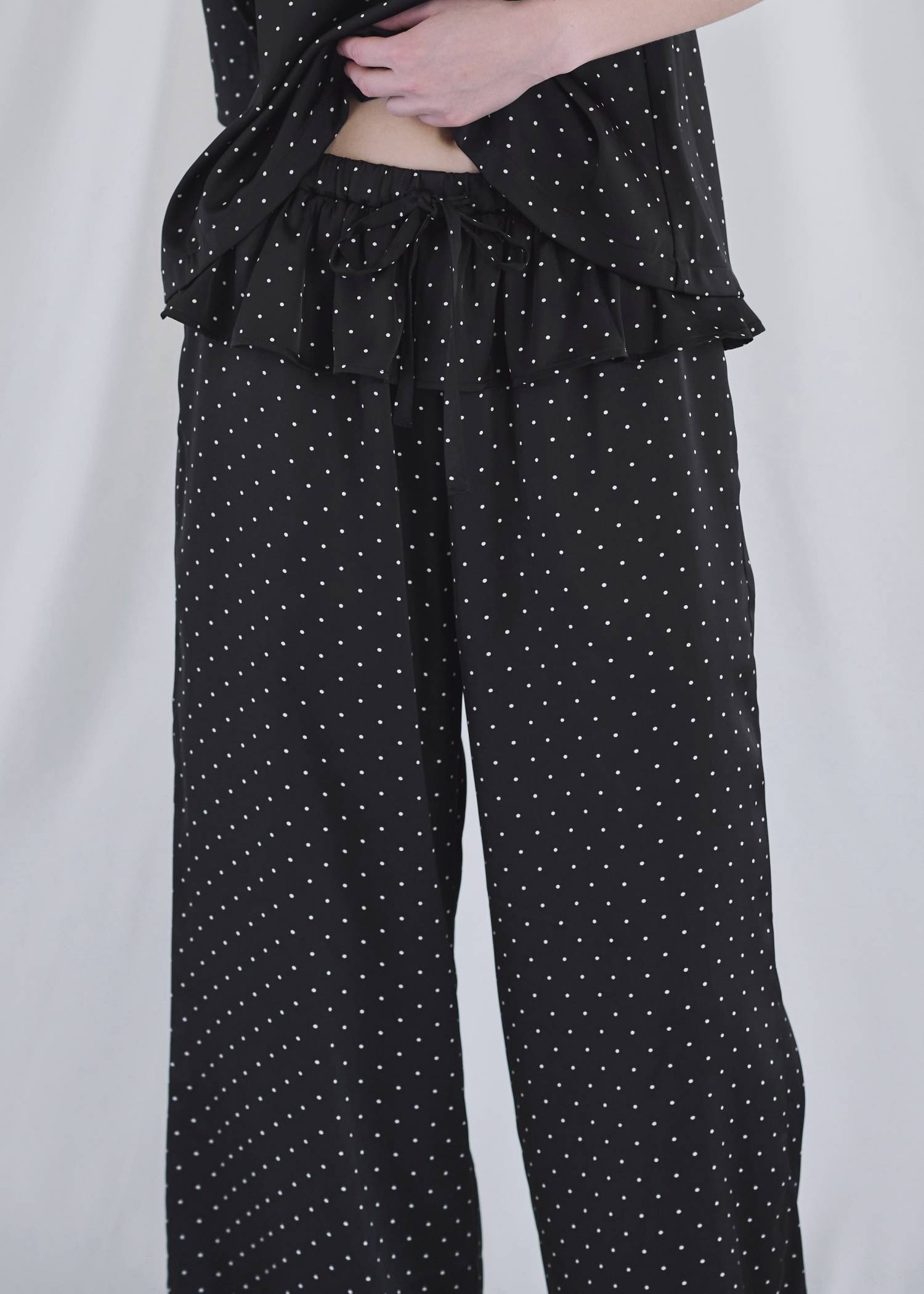 ruffle waist satin polka dot relax PT