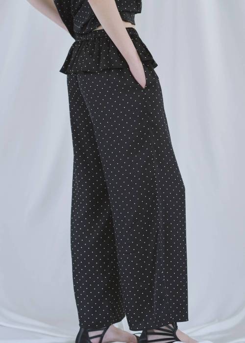 ruffle waist satin polka dot relax PT