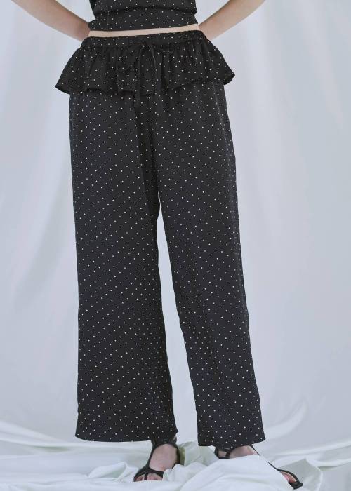 ruffle waist satin polka dot relax PT