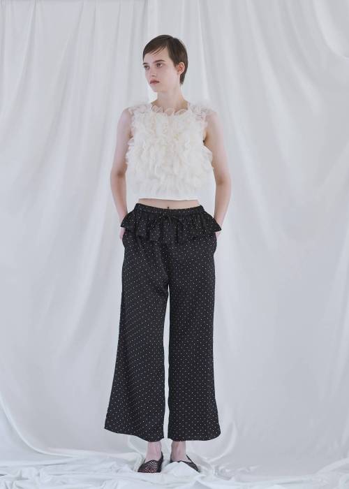 ruffle waist satin polka dot relax PT
