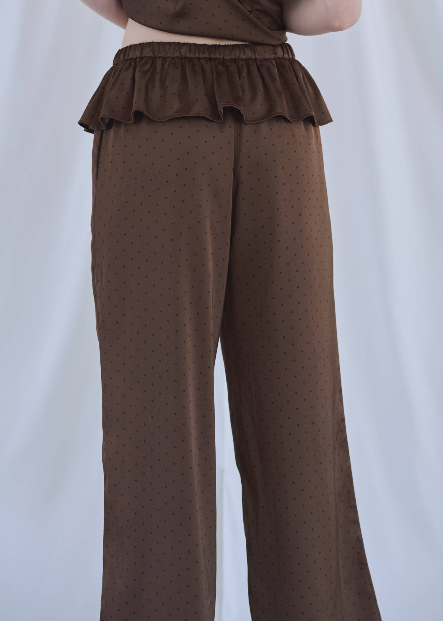 ruffle waist satin polka dot relax PT