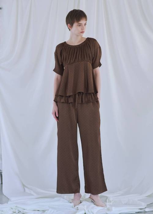 ruffle waist satin polka dot relax PT