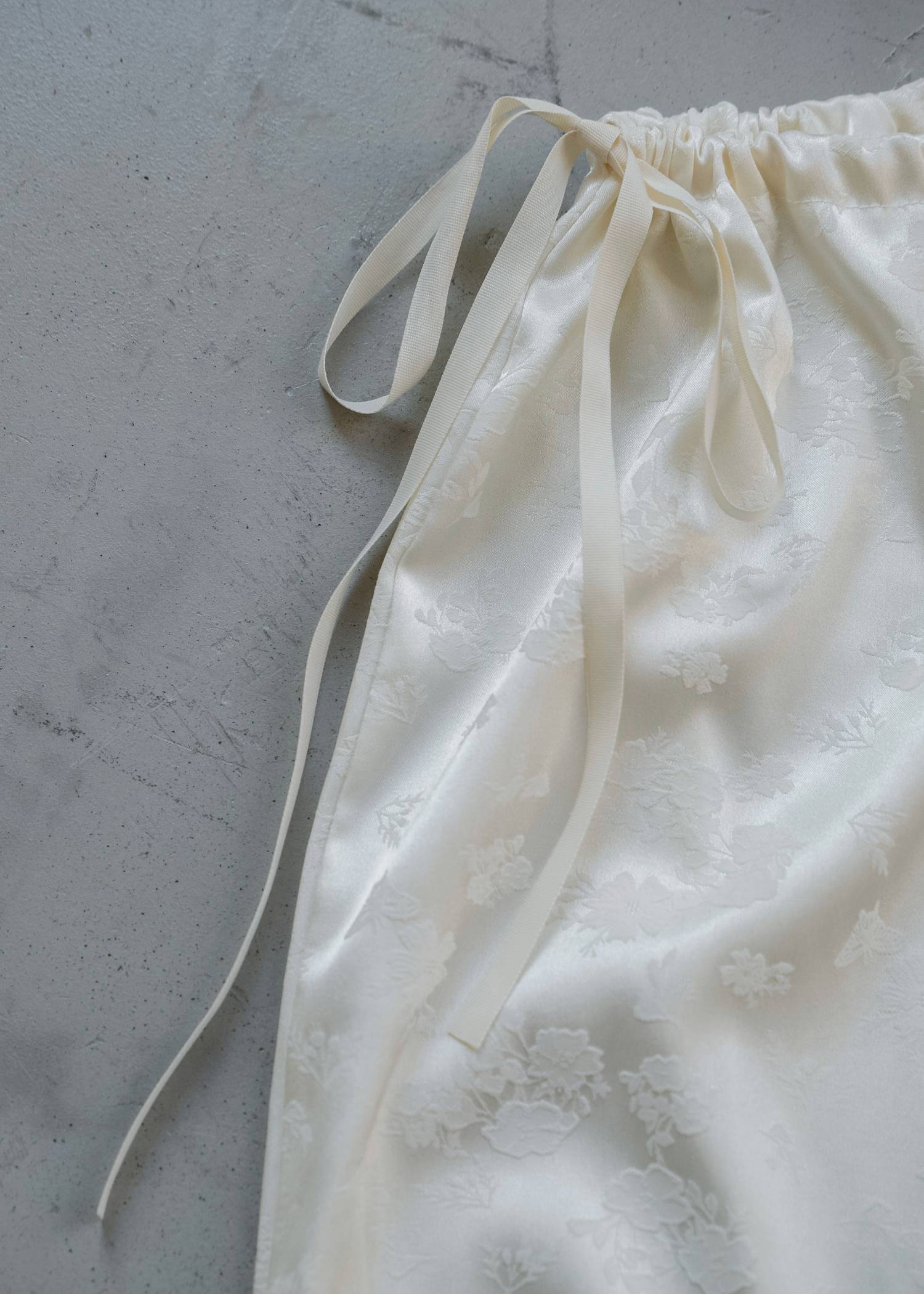 flower jacquard waist drawstring PT