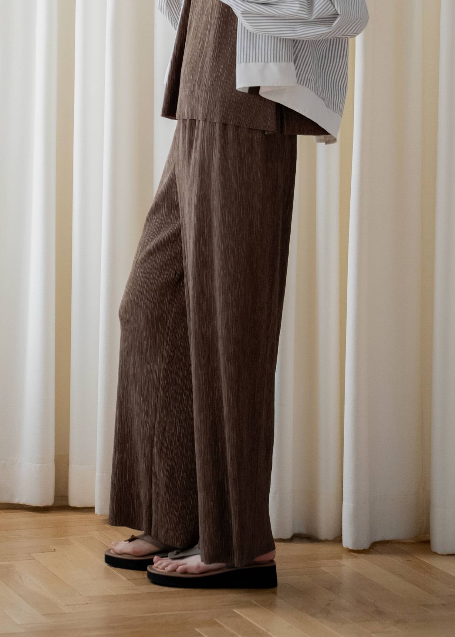 wide belt pleats relax PT