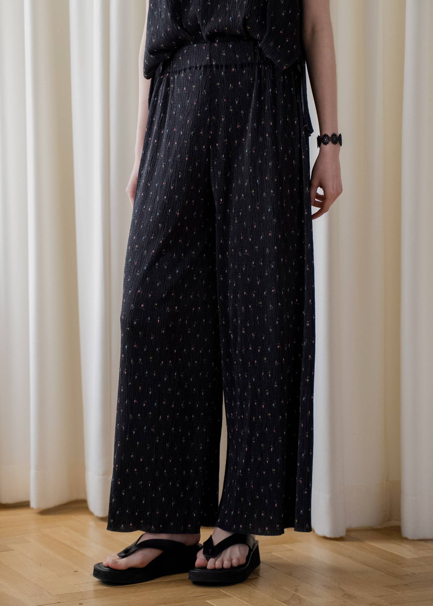 wide belt pleats relax PT