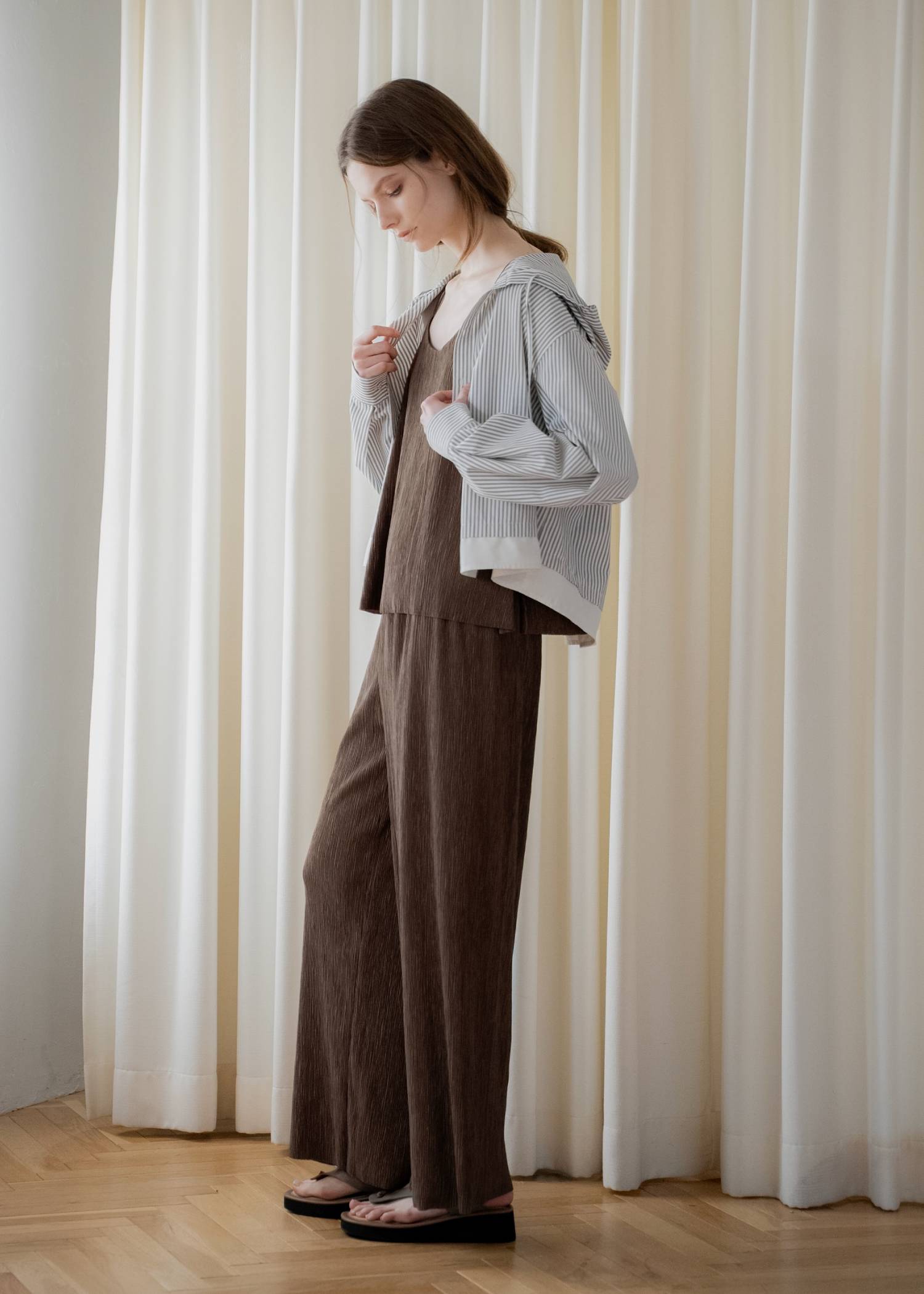 wide belt pleats relax PT