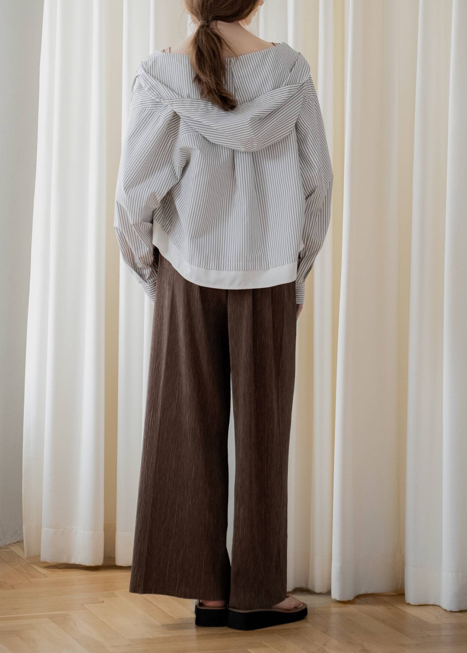 wide belt pleats relax PT