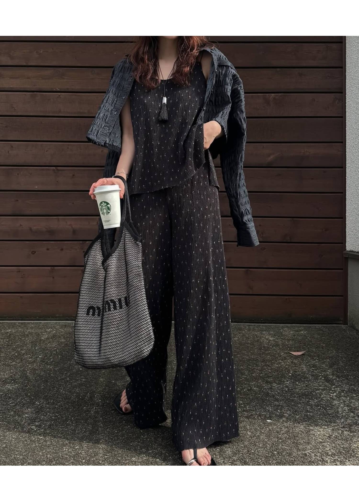 wide belt pleats relax PT