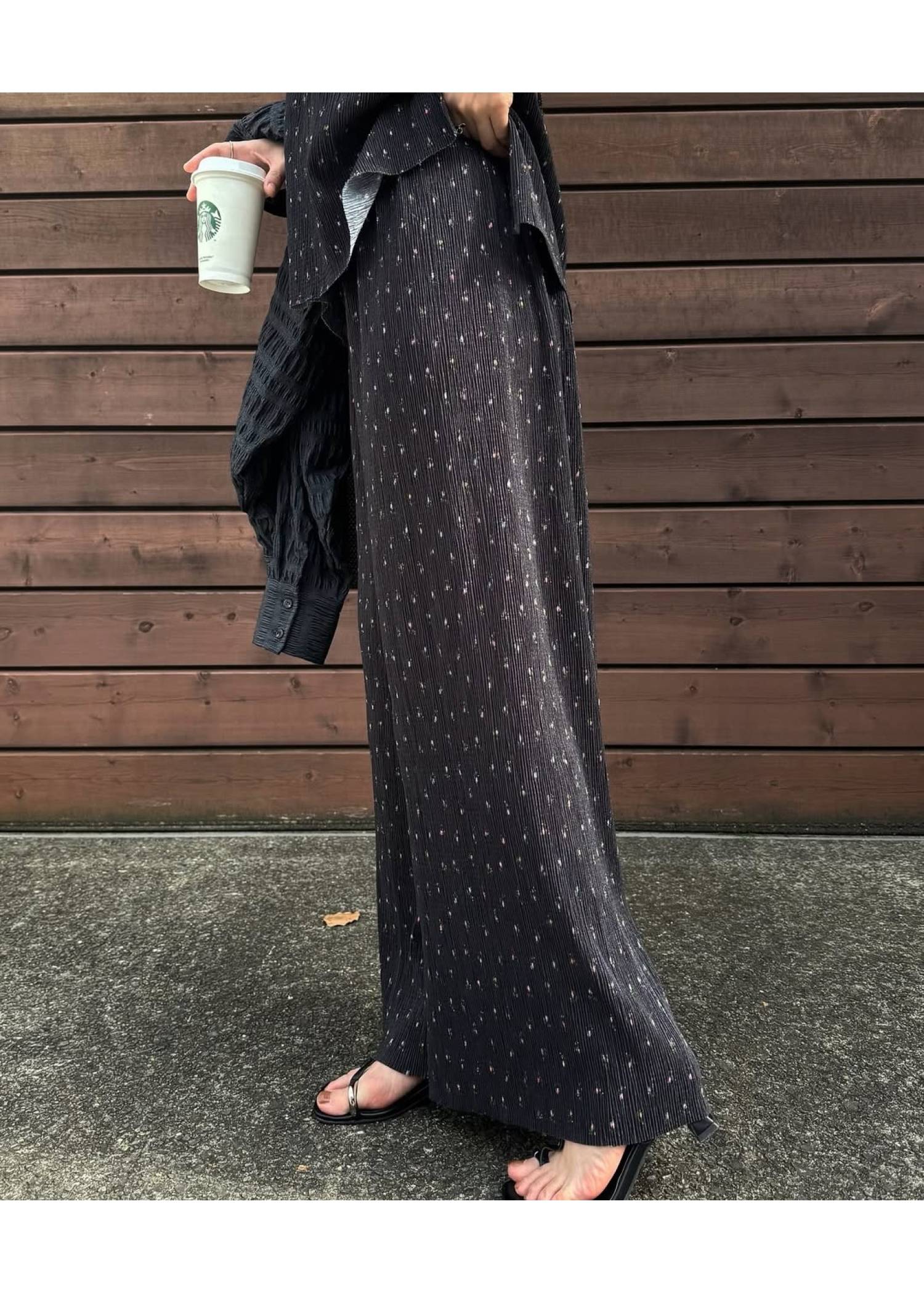 wide belt pleats relax PT