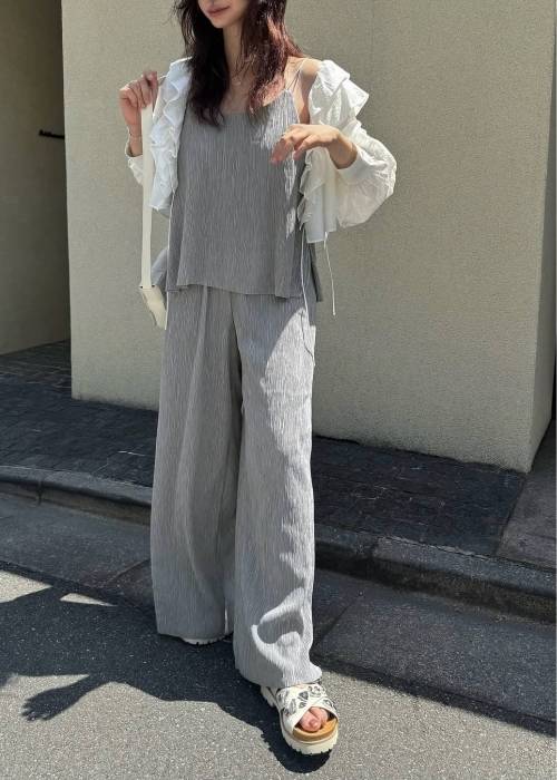 wide belt pleats relax PT