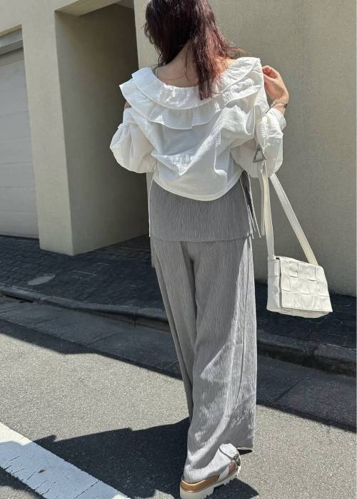 wide belt pleats relax PT