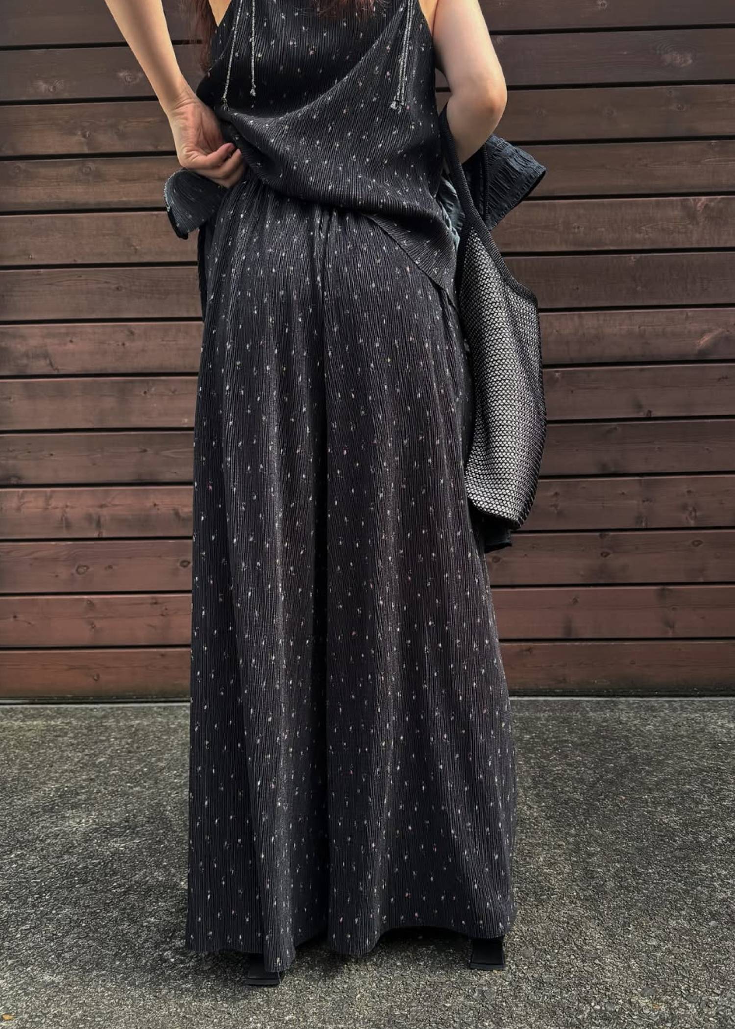 wide belt pleats relax PT