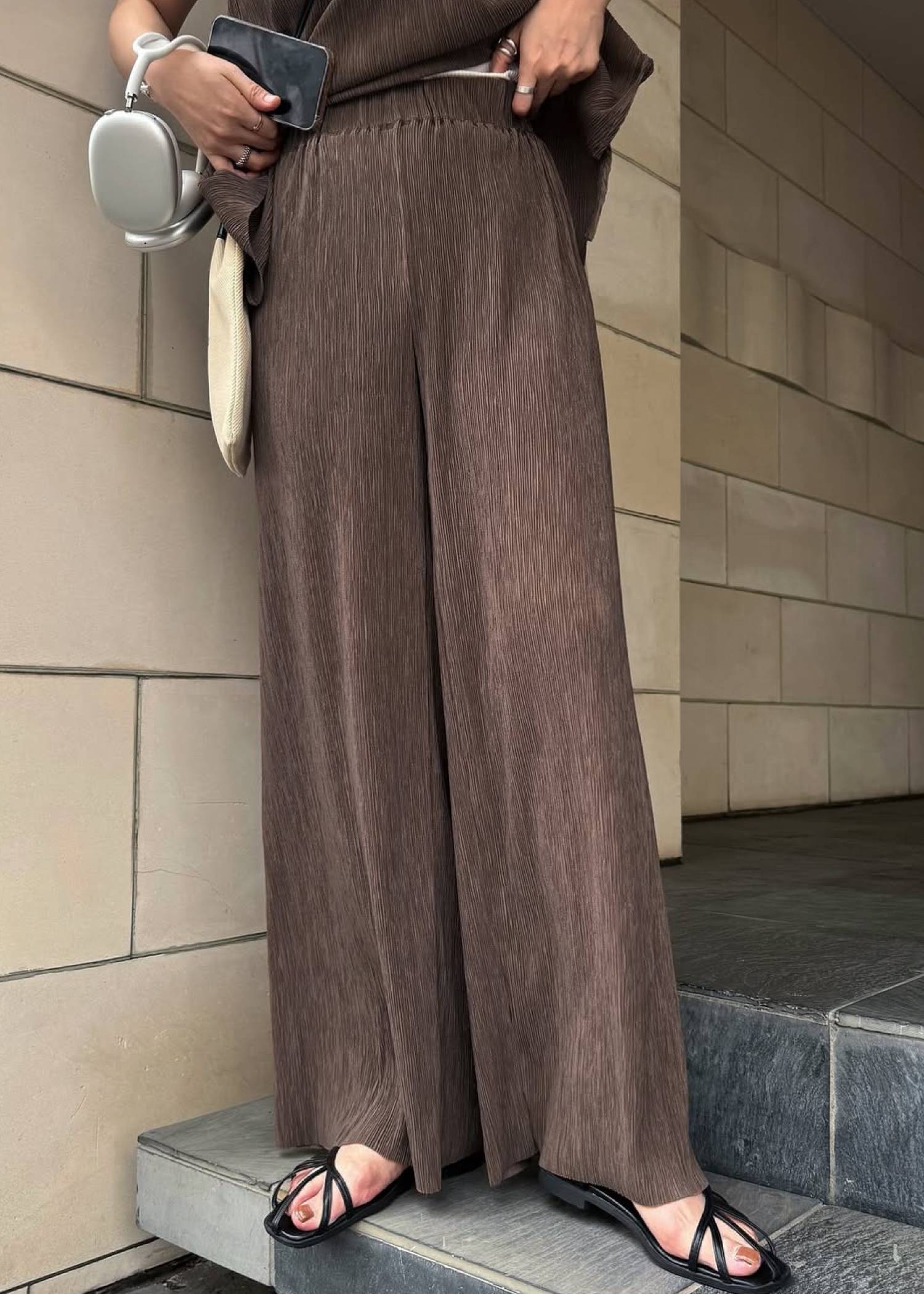 wide belt pleats relax PT