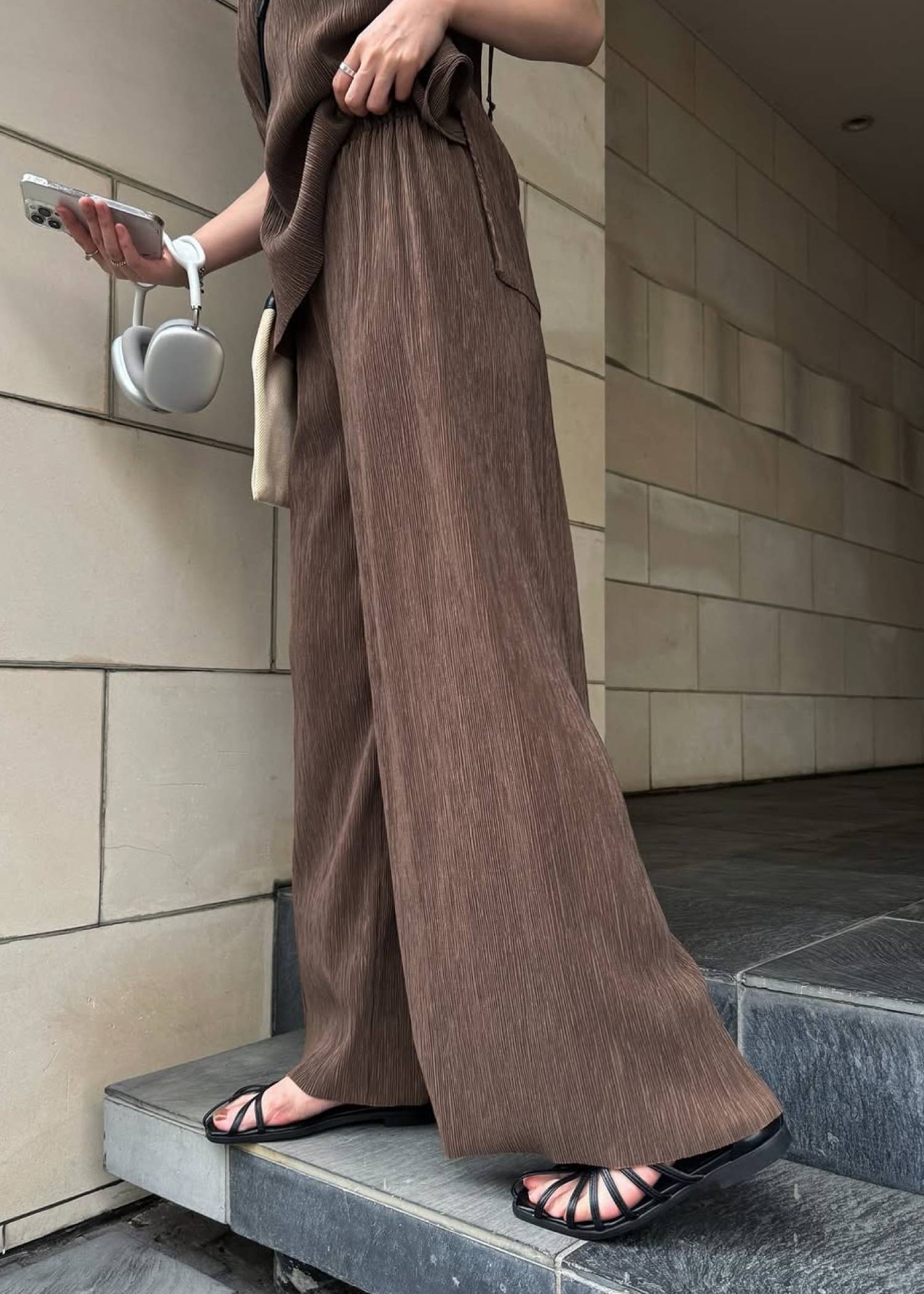 wide belt pleats relax PT