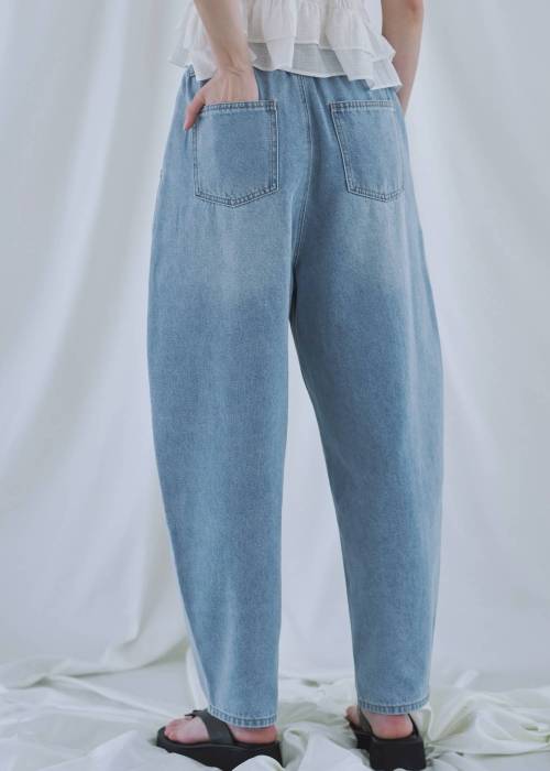 narrow ribbon tuck wide denim PT