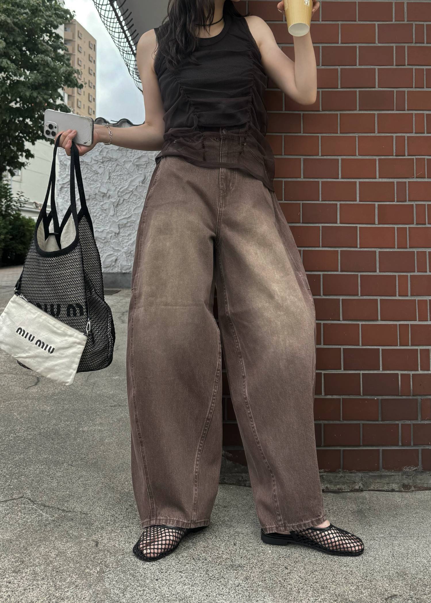 twill washed curve silhouette PT