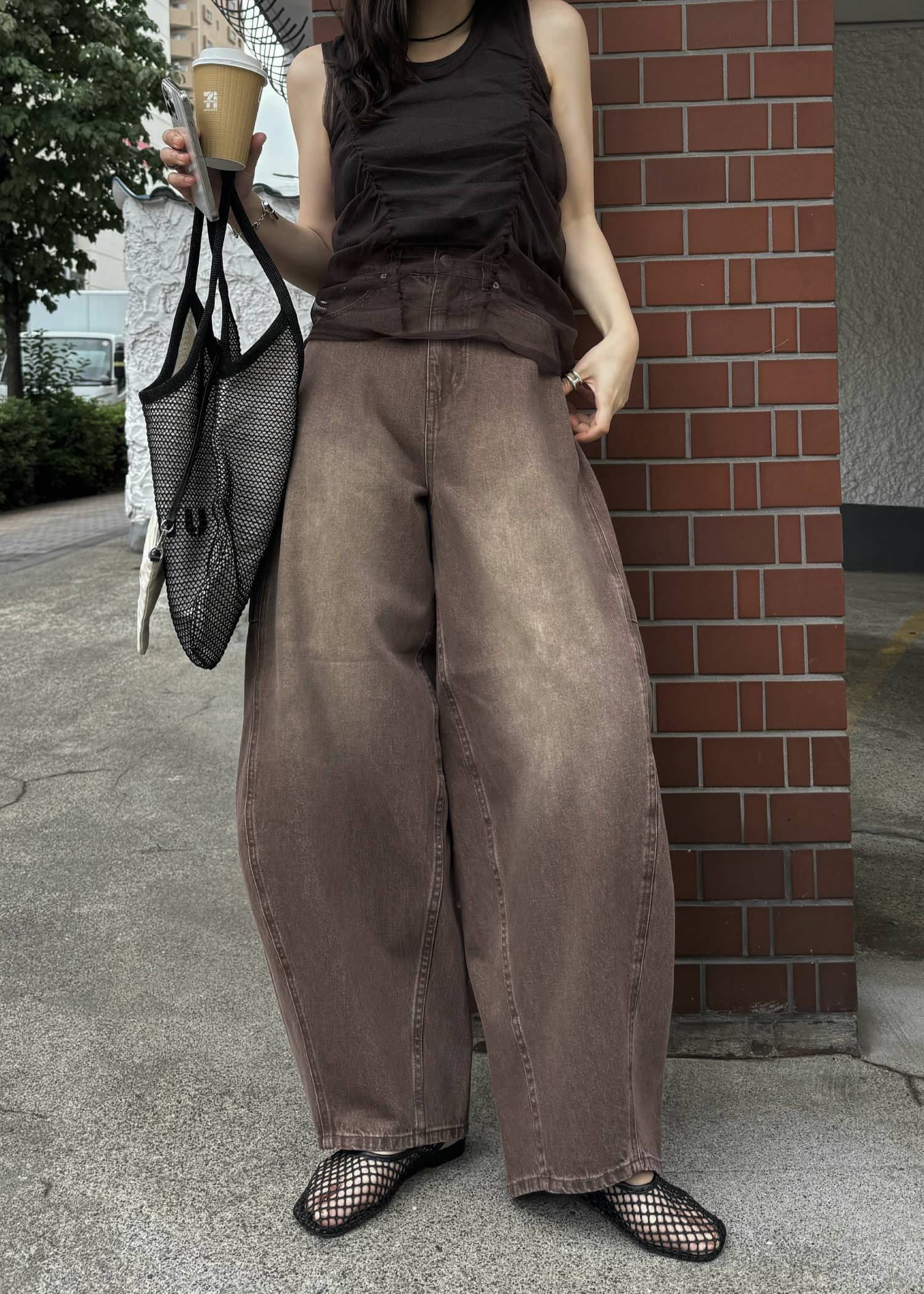 twill washed curve silhouette PT