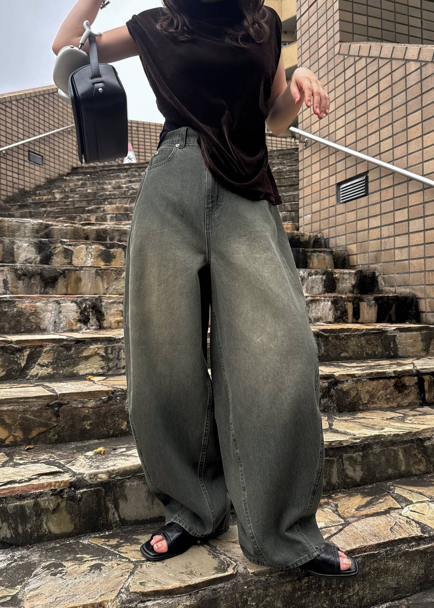 twill washed curve silhouette PT