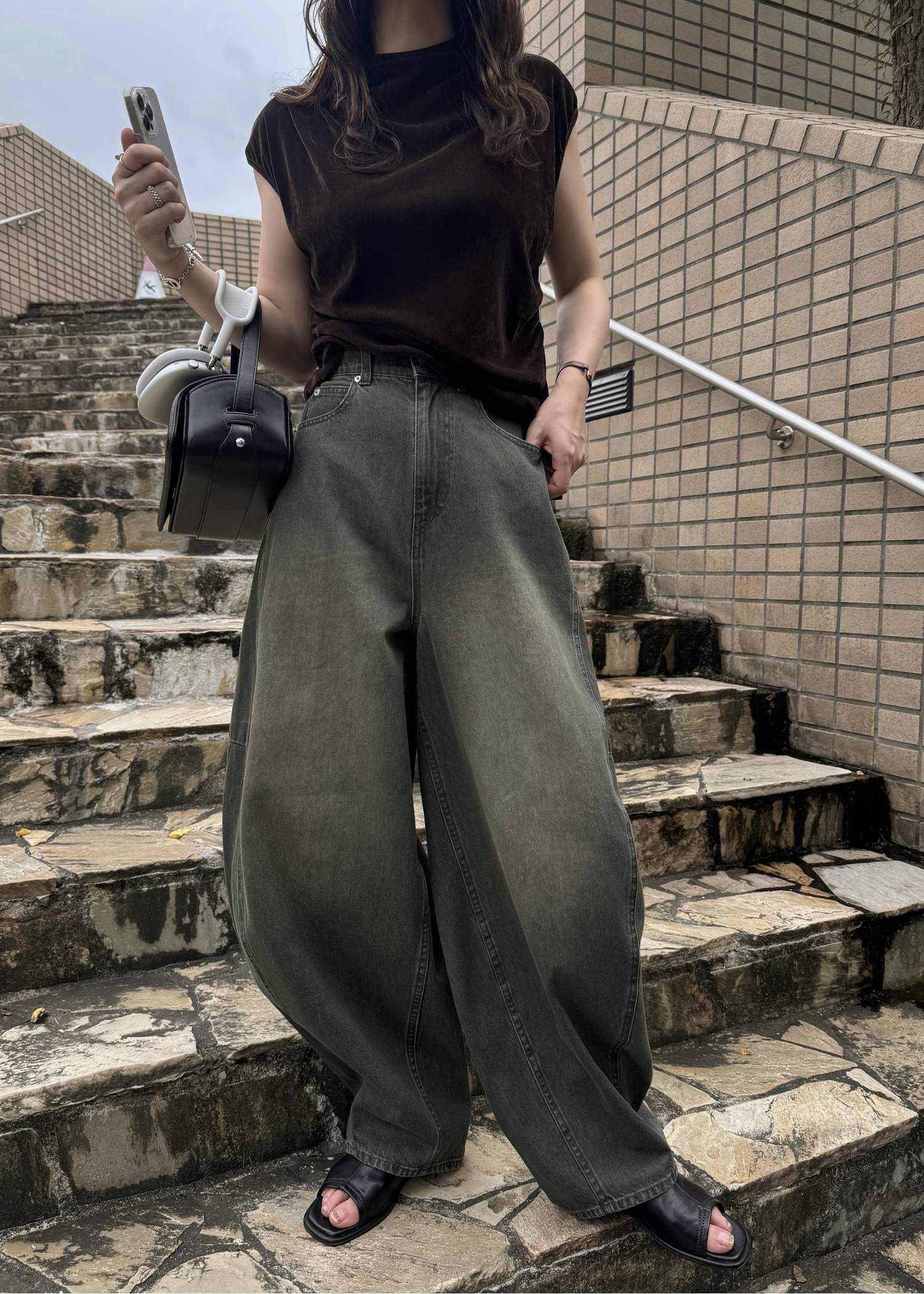 twill washed curve silhouette PT