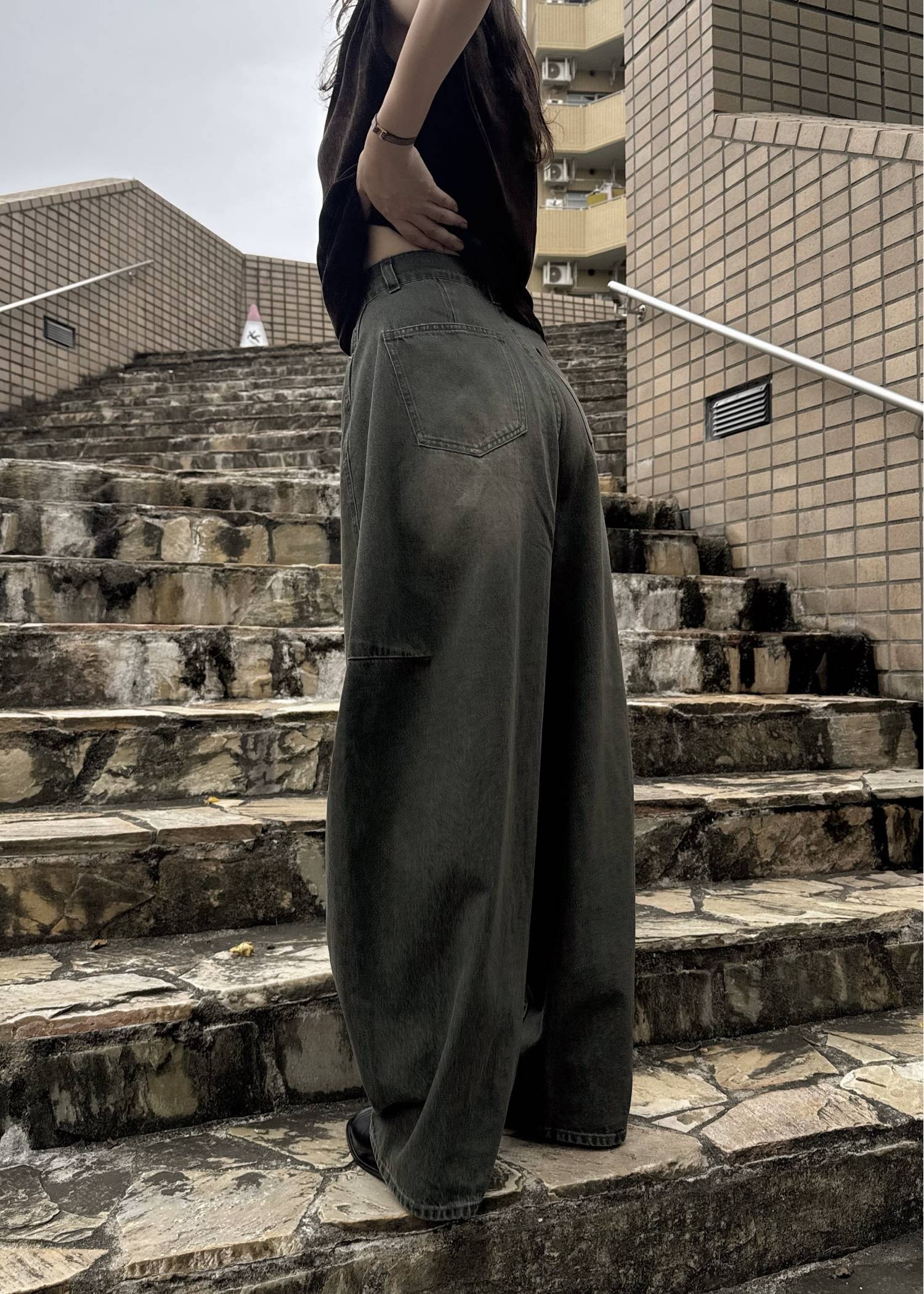twill washed curve silhouette PT