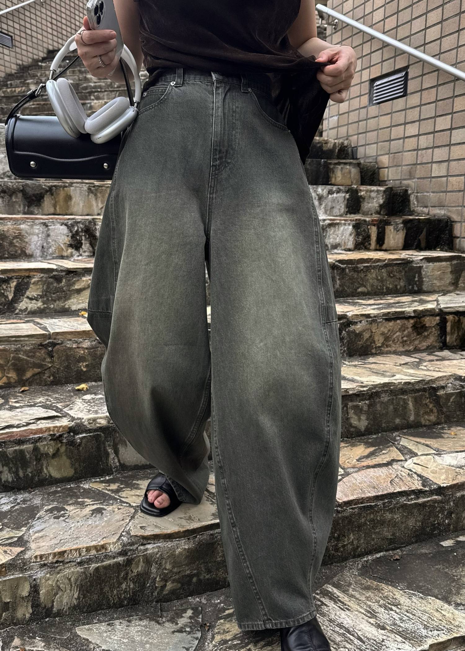 twill washed curve silhouette PT
