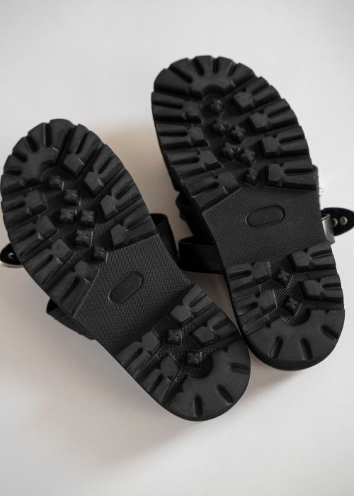asymmetric bijou strap sandal