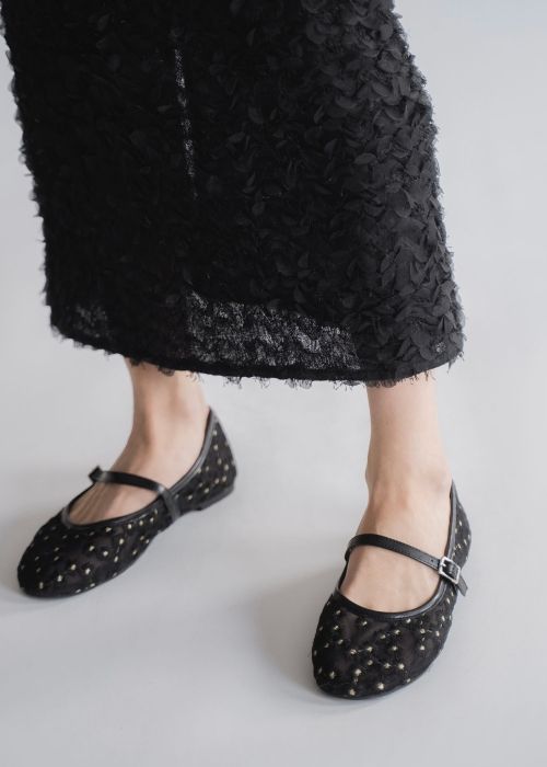 flower embroidery mary jane shoes