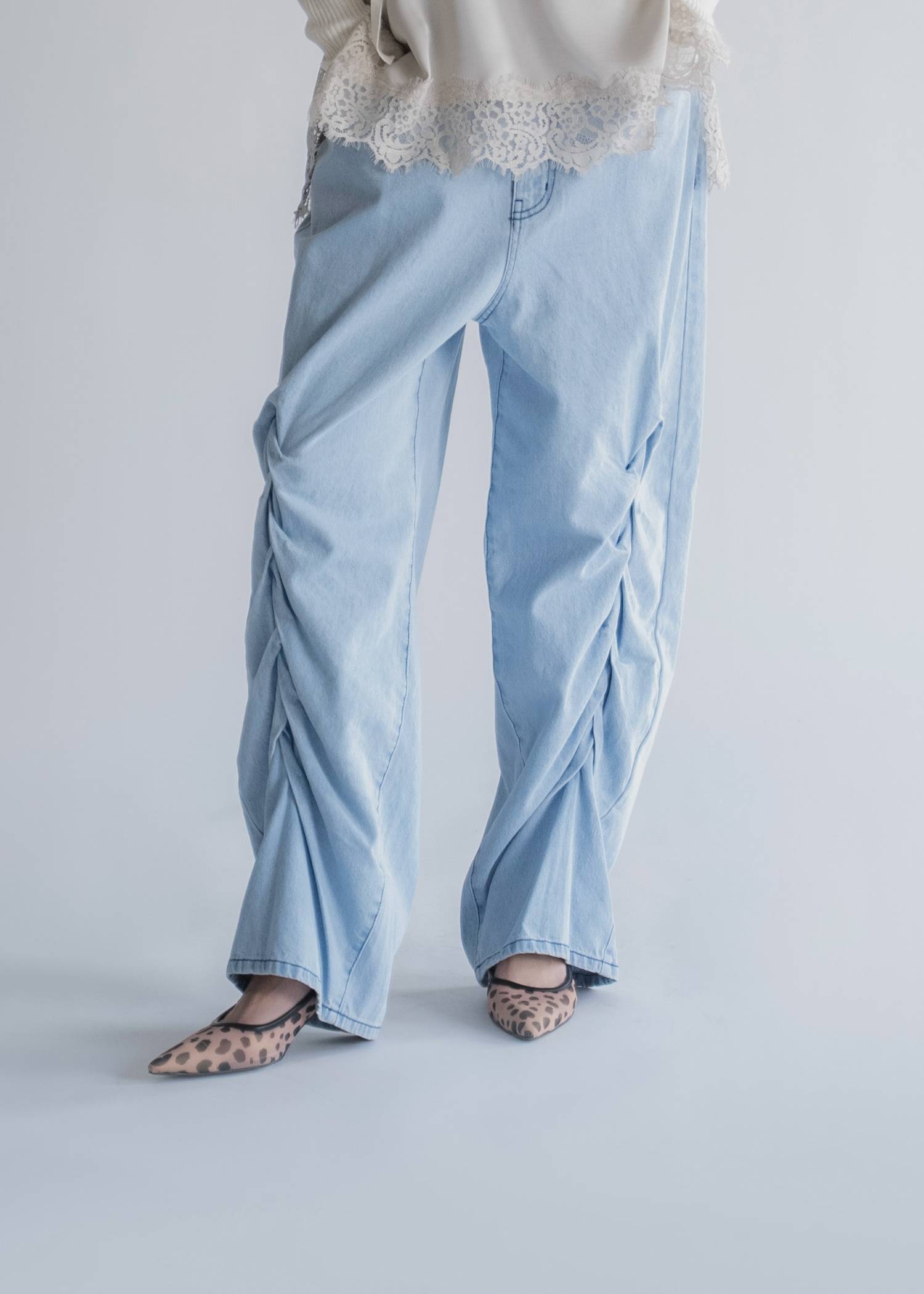 sheer fabric pointed toe pumps