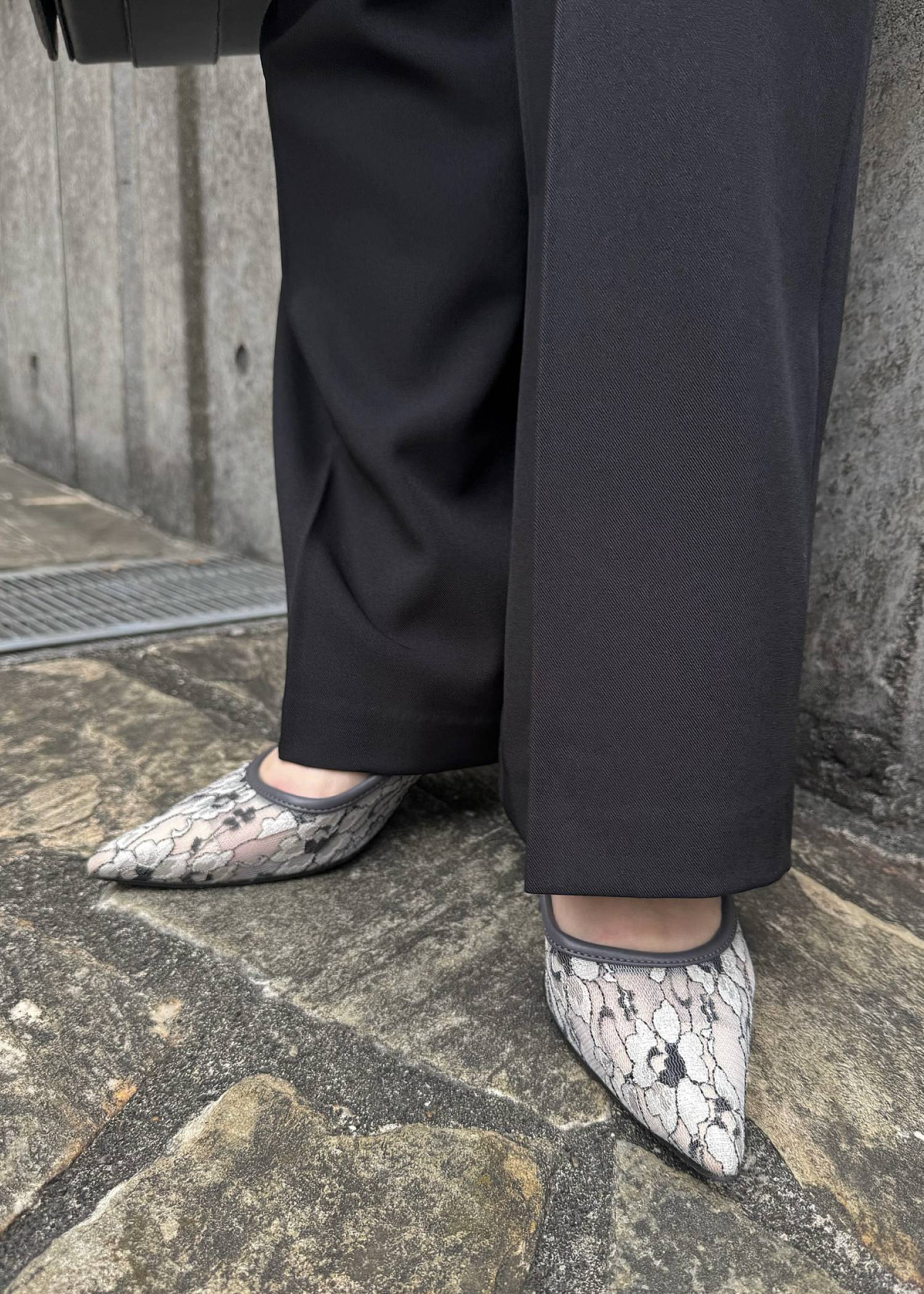 sheer fabric pointed toe pumps